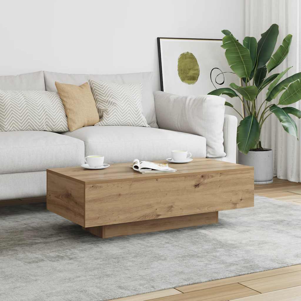 Tavolino Salotto Rovere Artigianale 100x49,5x31cm Multistrato | homemem39