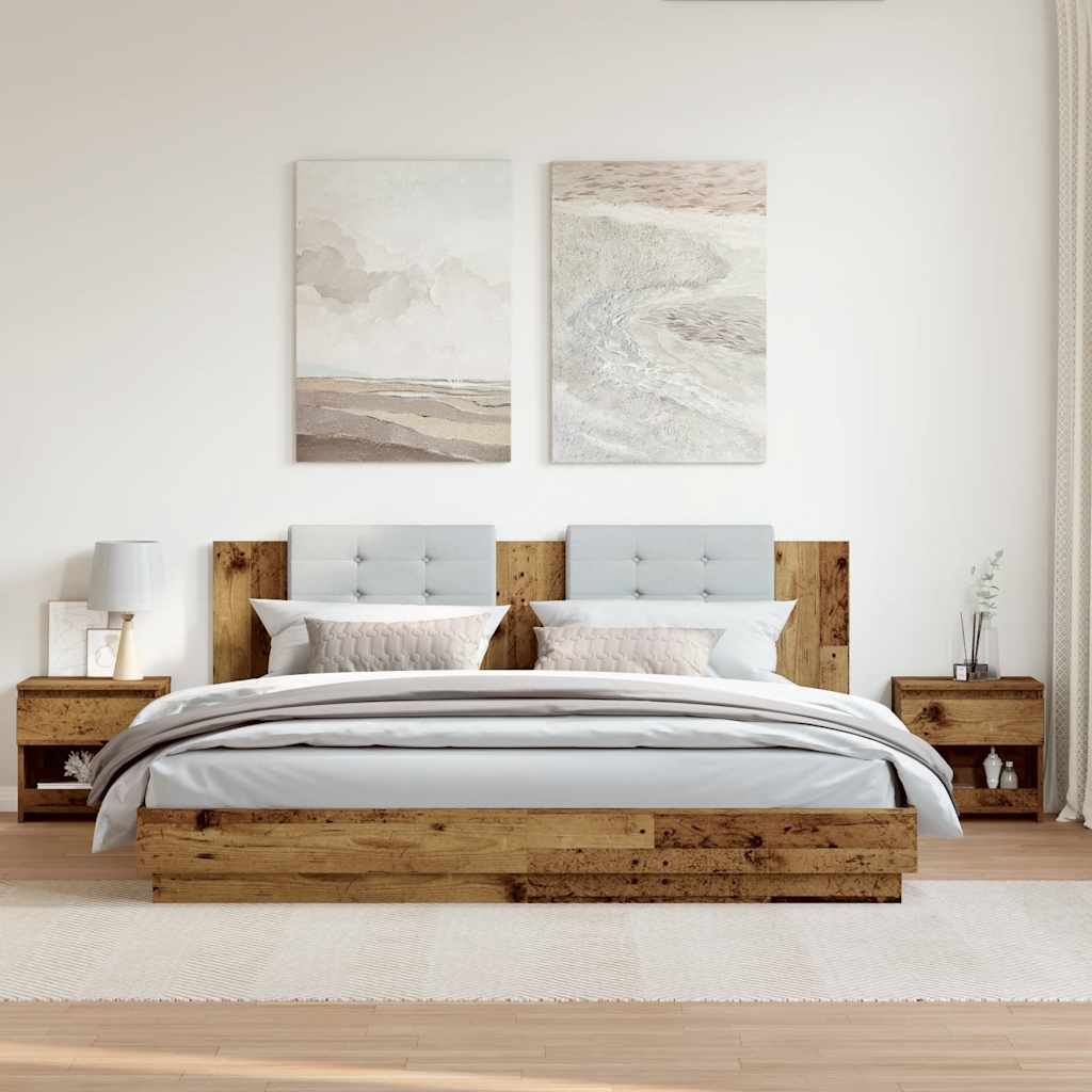 Comodini 2 pz Legno Antico 40x30x39 cm in Legno Multistrato - homemem39