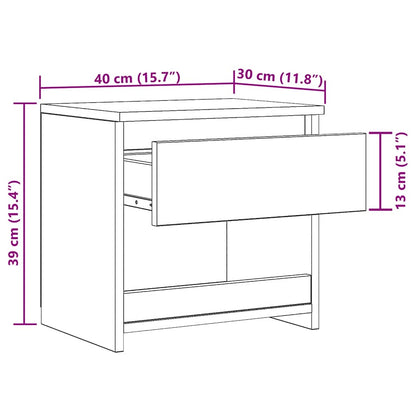 Comodini 2 pz Legno Antico 40x30x39 cm in Legno Multistrato - homemem39