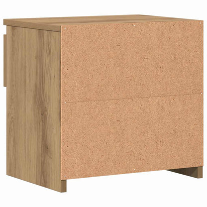 Comodini 2pz Rovere Artigianale 40x30x39cm in Legno Multistrato