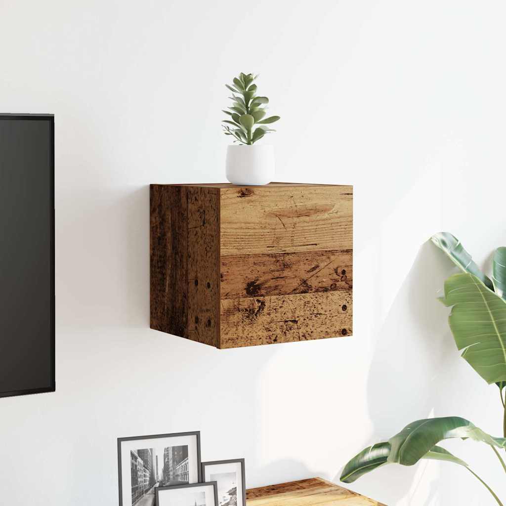 Armadietti TV Montati a Parete Legno Antico 30,5x30x30 cm - homemem39