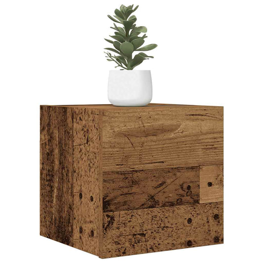 Mobili Porta TV a Parete 2pz Legno Antico 30,5x30x30 cm