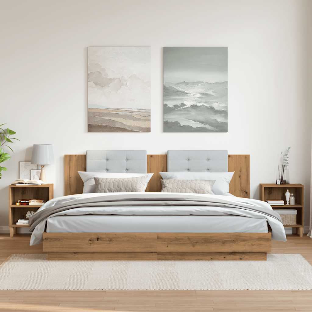 Comodini Rovere Artigianale 2 pz 40x30x50 cm Legno Multistrato - homemem39