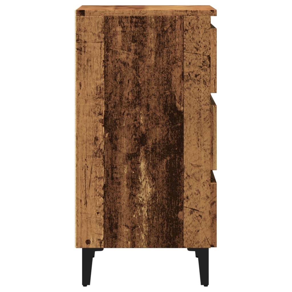 Comodino con Gambe in Metallo Legno Antico 40x35x69 cm - homemem39