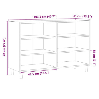 Credenza Legno Antico 103,5x35x70 cm in Truciolato