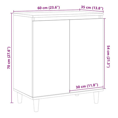 Credenza Rovere Artigianale 60x35x70 cm in Legno Multistrato