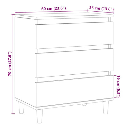 Credenza Legno Vecchio 60x35x70 cm in Legno Multistrato - homemem39