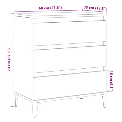 Credenza Legno Vecchio 60x35x70 cm in Legno Multistrato - homemem39