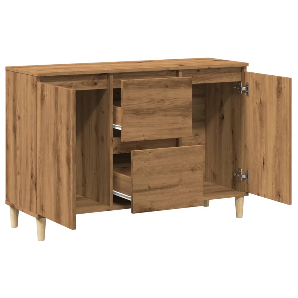 Credenza Rovere Artigianale 102x35x70 cm in Legno Multistrato - homemem39