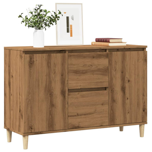 Credenza Rovere Artigianale 102x35x70 cm in Legno Multistrato - homemem39