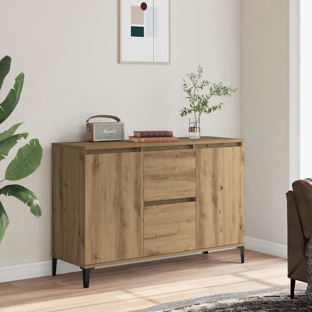 Credenza Rovere Artigianale 102x35x70 cm in Legno Multistrato - homemem39