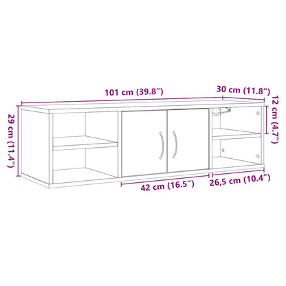 Armadietto a Muro Legno Vecchio 101x30x29 cm in Truciolato | homemem39