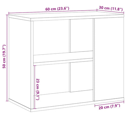 Mobiletto Laterale Rovere Artigianale 60x30x50 cm Multistrato