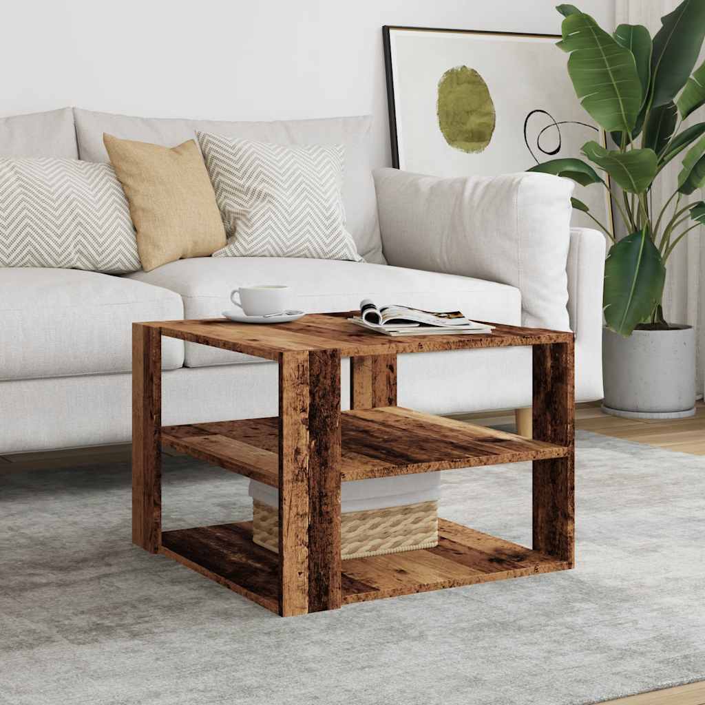 Tavolino da Salotto Legno Vecchio 58x58x40 cm Legno Multistrato | homemem39