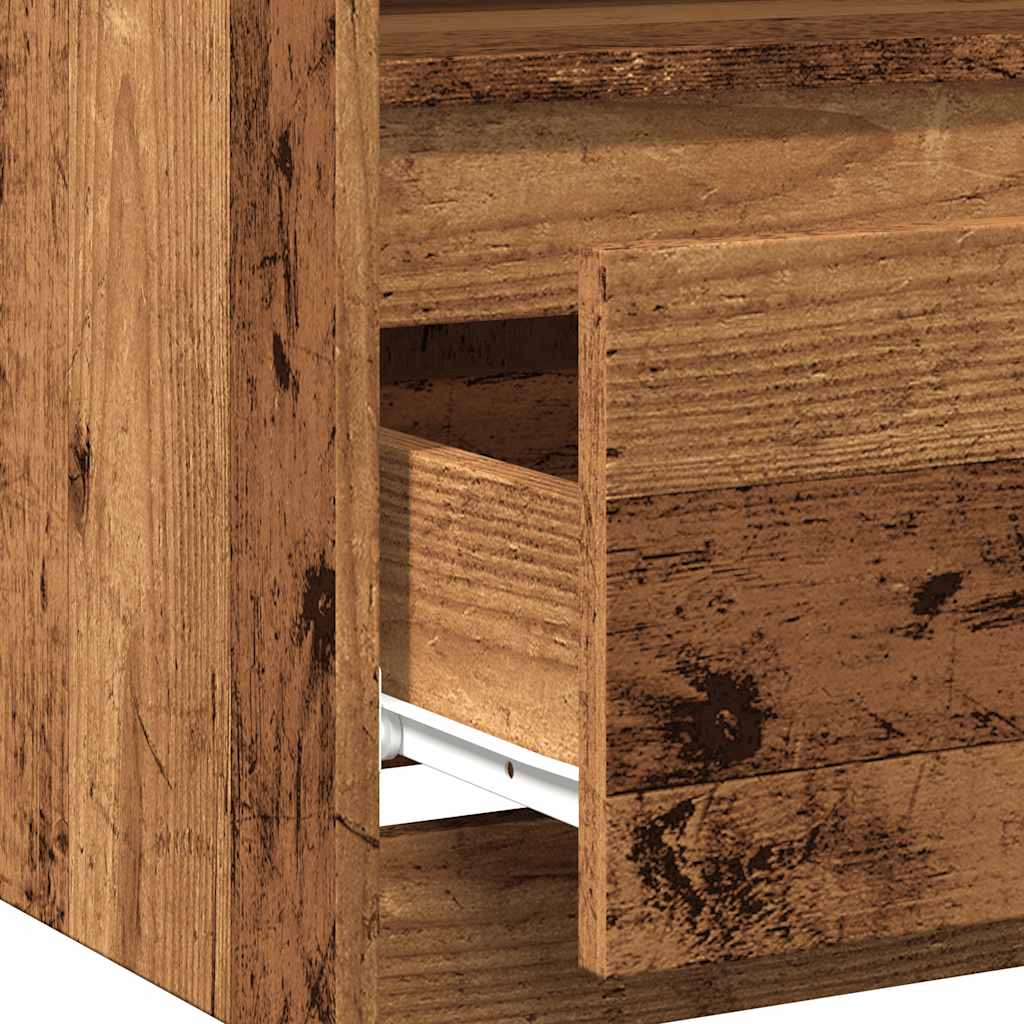 Comodino Legno Antico 40x40x50 cm in Legno Multistrato - homemem39
