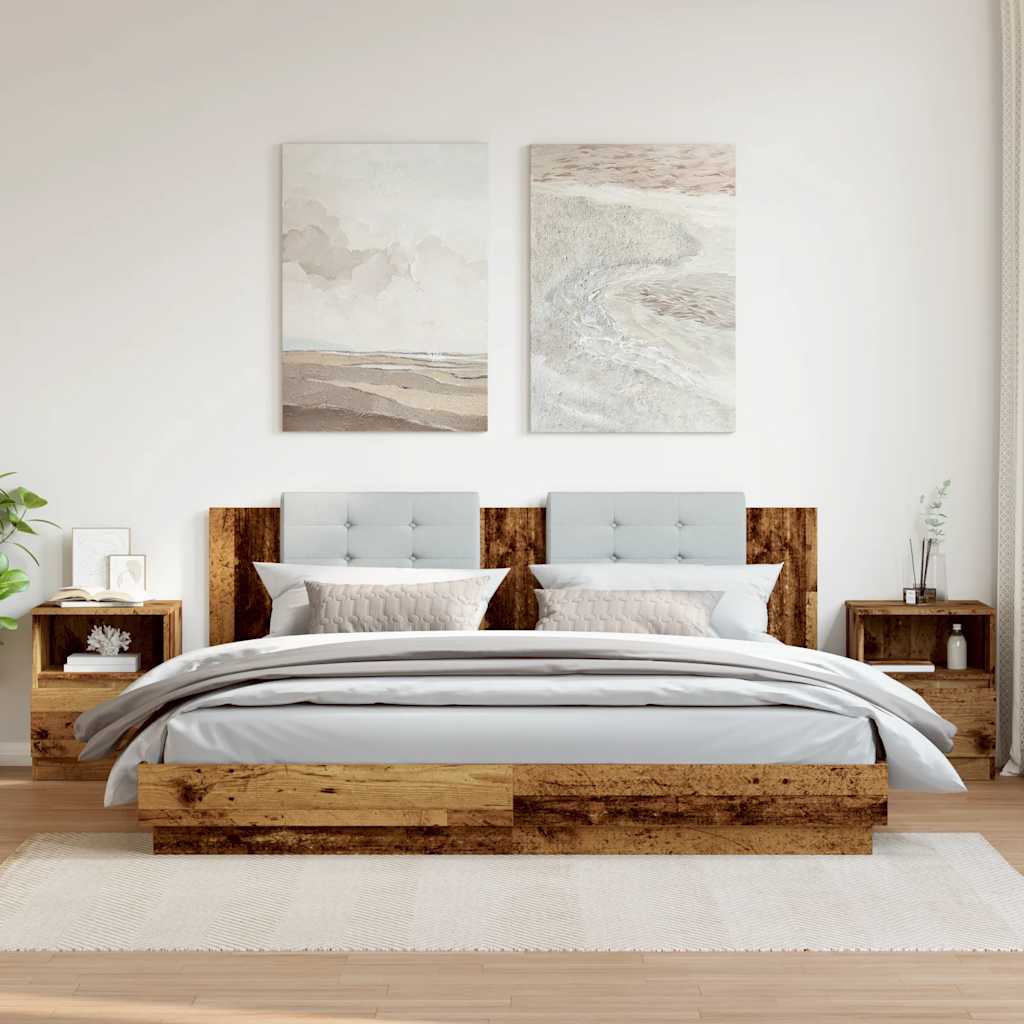 Comodini 2 pz Legno Antico 40x40x50 cm in Legno Multistrato - homemem39