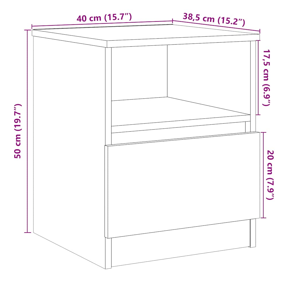 Comodini 2 pz Rovere Artigianale 40x40x50 cm Legno Multistrato - homemem39