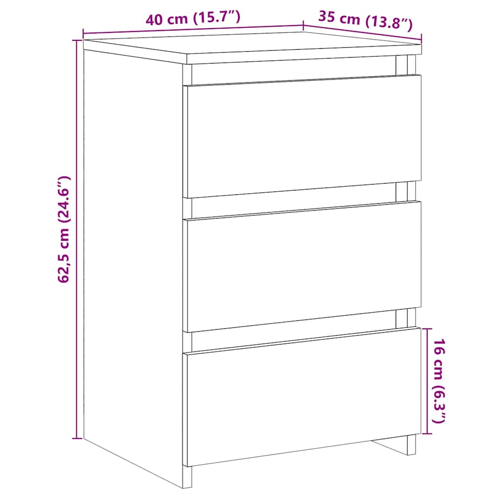 Comodini Legno Antico 2 pz 40x35x62,5 cm in Legno Multistrato - homemem39