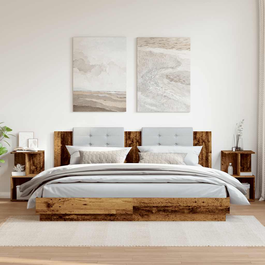 Comodini Legno Vecchio 2 pz 35x35x55 cm in Legno Multistrato - homemem39