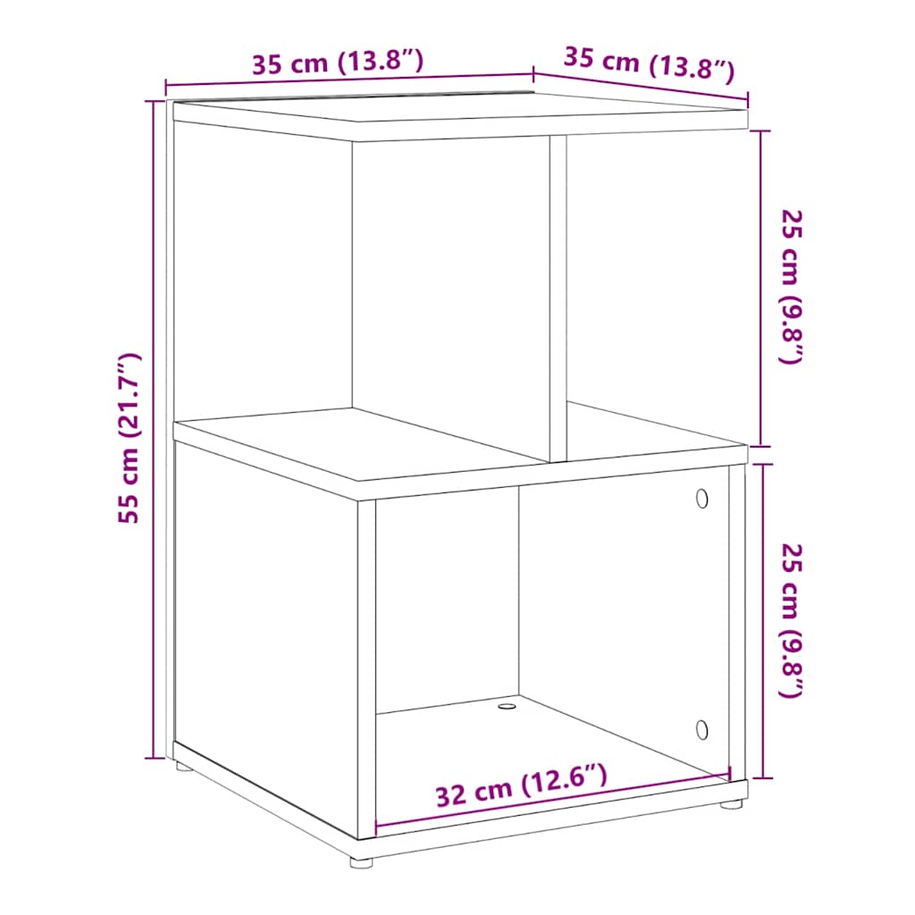 Comodino Rovere Artigianale 35x35x55 cm in Legno Multistrato - homemem39
