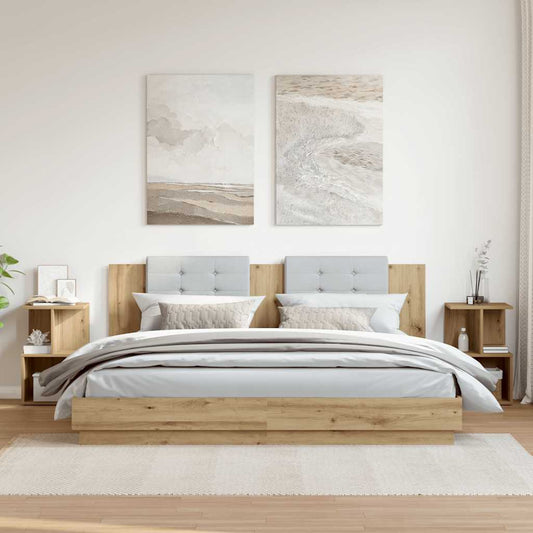 Comodini 2pz Rovere Artigianale 35x35x55 cm Legno Multistrato - homemem39