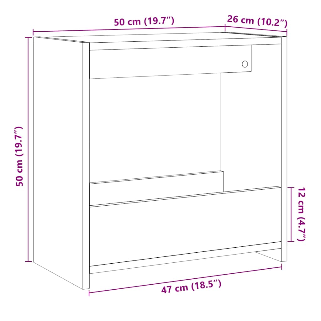 Tavolino Legno Vecchio 50x26x50 cm in Legno Multistrato | homemem39