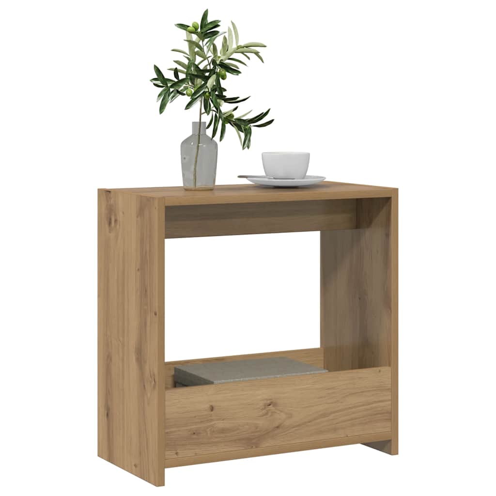 Tavolino Rovere Artigianale 50x26x50 cm in Legno Multistrato