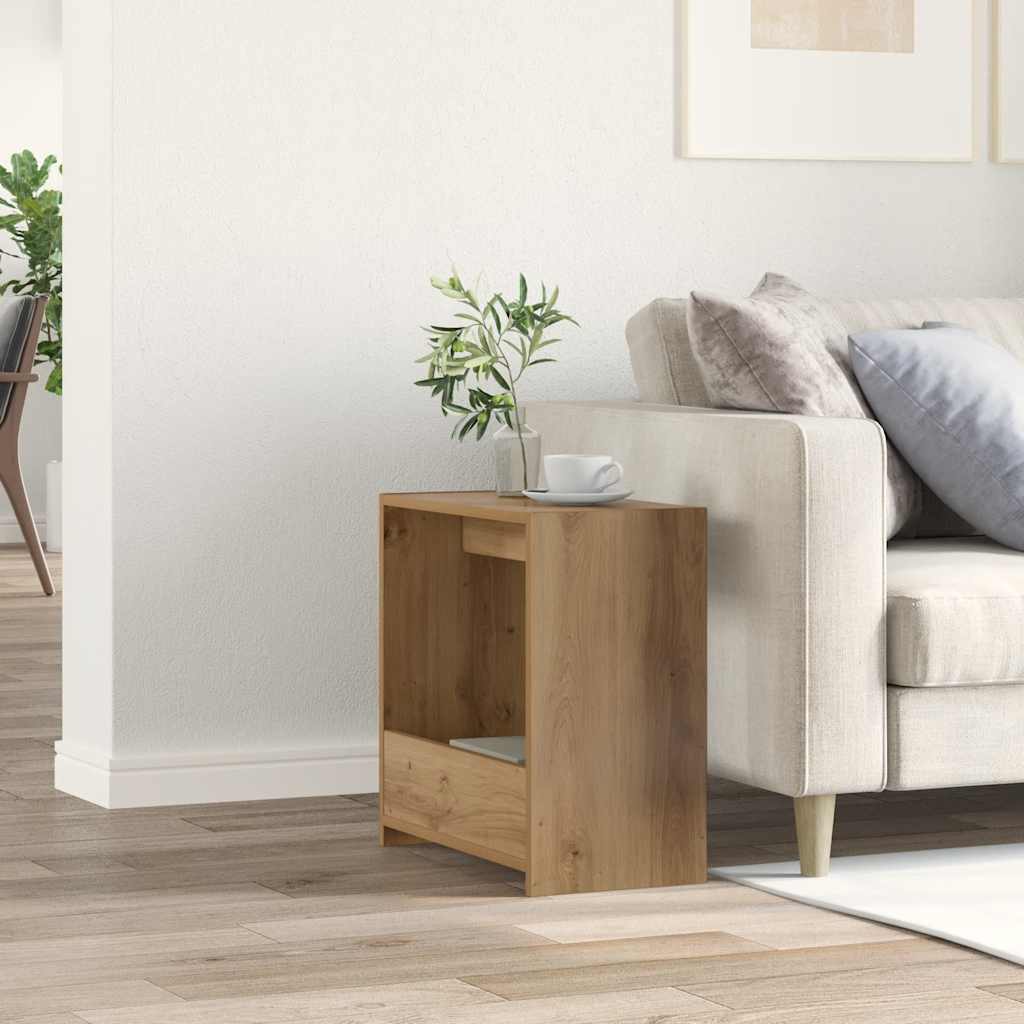Tavolino Rovere Artigianale 50x26x50 cm in Legno Multistrato