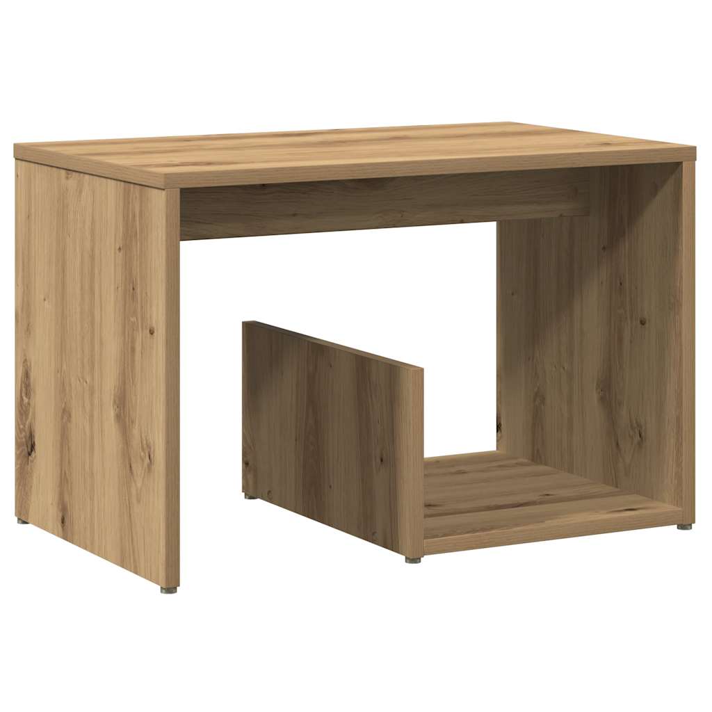 Tavolino Rovere Artigianale 59x36x38 cm in Legno Multistrato | homemem39