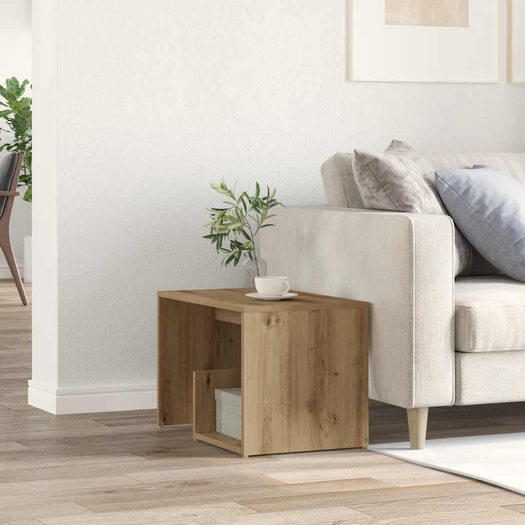 Tavolino Rovere Artigianale 59x36x38 cm in Legno Multistrato | homemem39