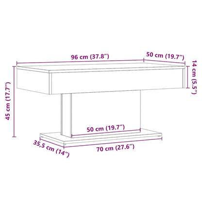Tavolino da caffè Legno Antico 96x50x45 cm in Legno Multistrato | homemem39