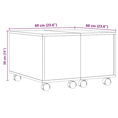 Tavolino da Salotto Legno Antico 60x60x38 cm Legno Multistrato | homemem39