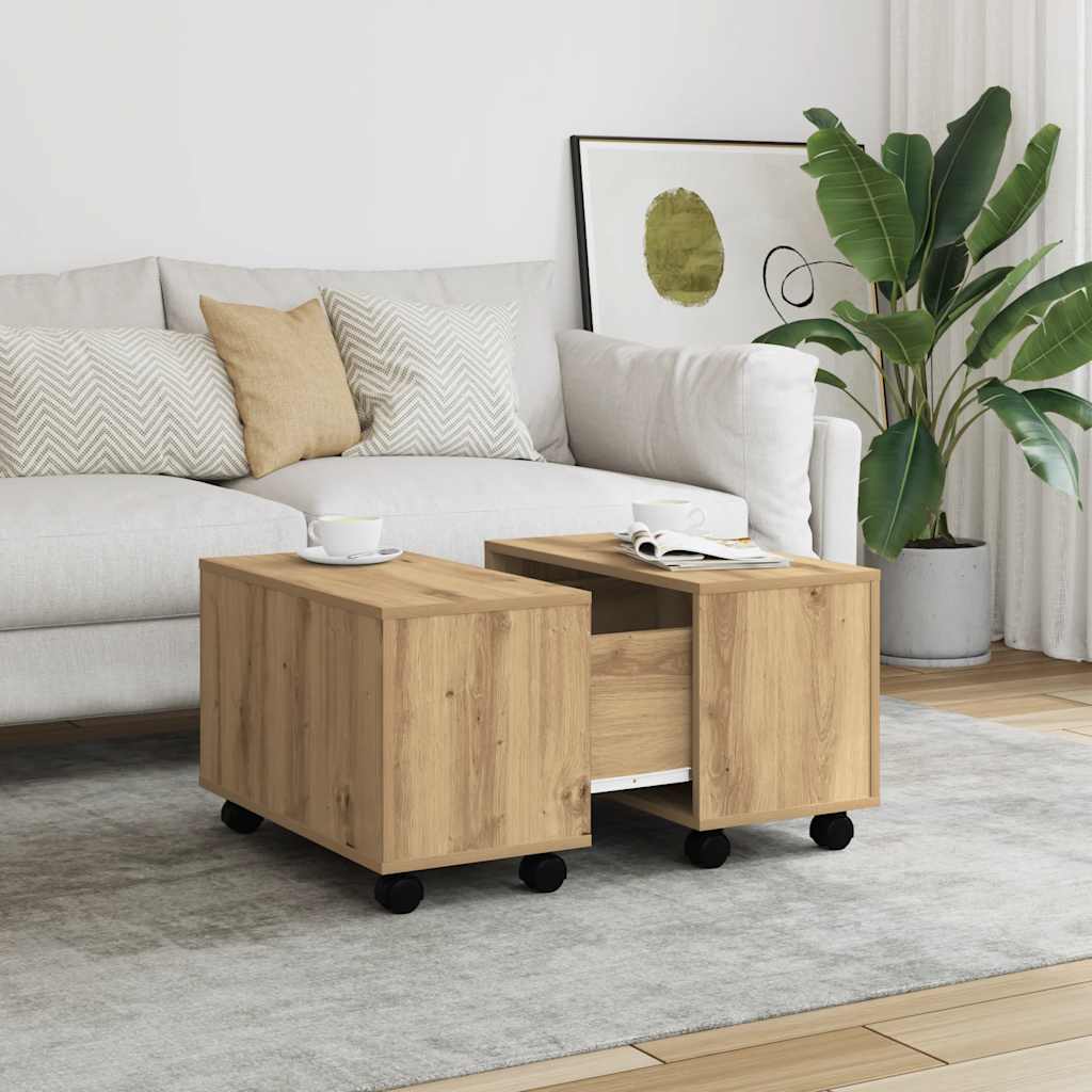 Tavolino Salotto Rovere Artigianale 60x60x38 cm in Truciolato | homemem39