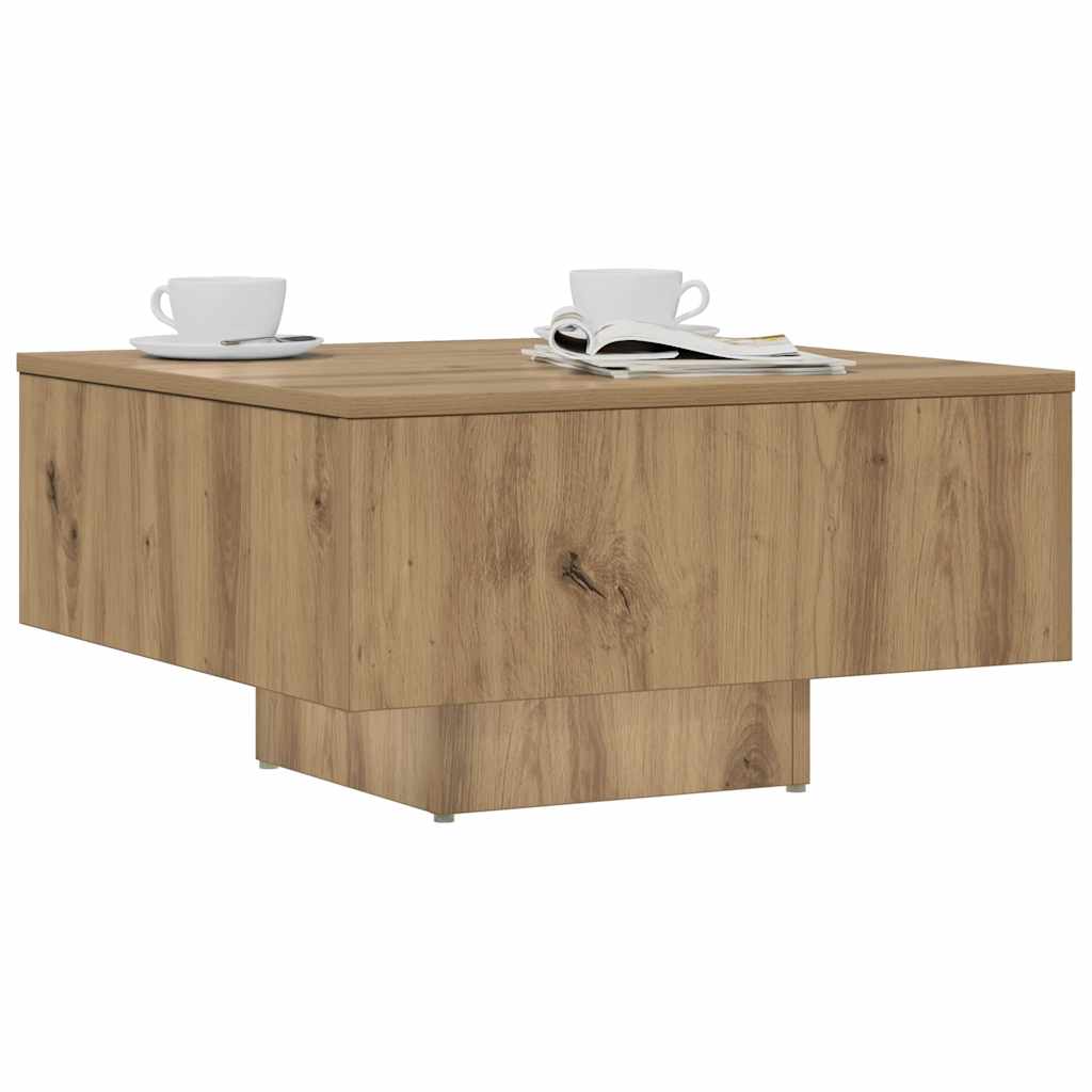 Tavolino da Salotto Rovere Artigianale 60x60x31,5 cm Truciolato