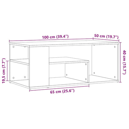 Tavolino Salotto Legno Vecchio 100x50x40 cm Legno Multistrato