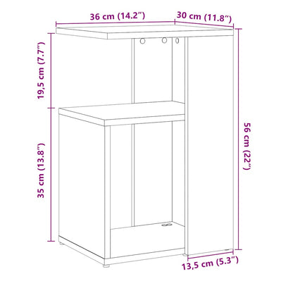 Tavolino da Salotto Rovere Artigianale 36x30x56cm in Truciolato