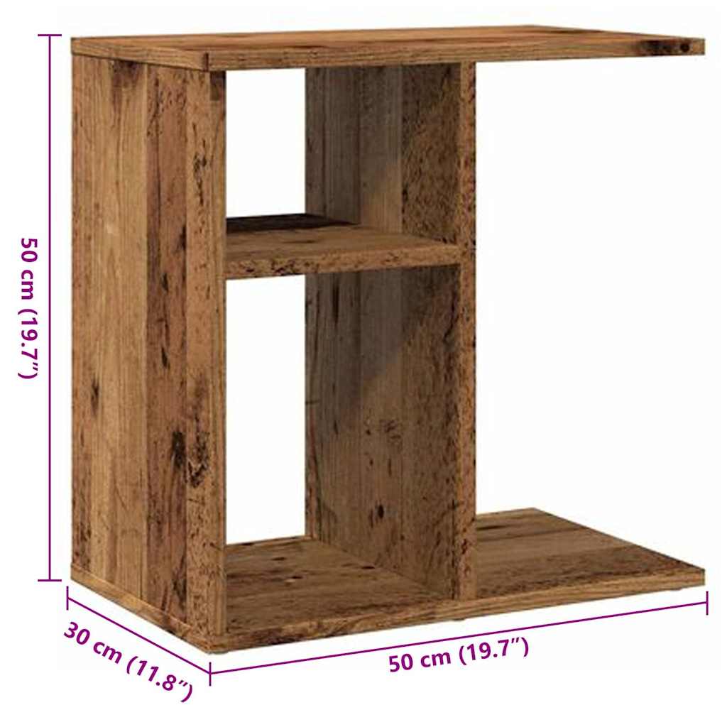 Tavolino Legno Vecchio 50x30x50 cm in Legno Multistrato | homemem39