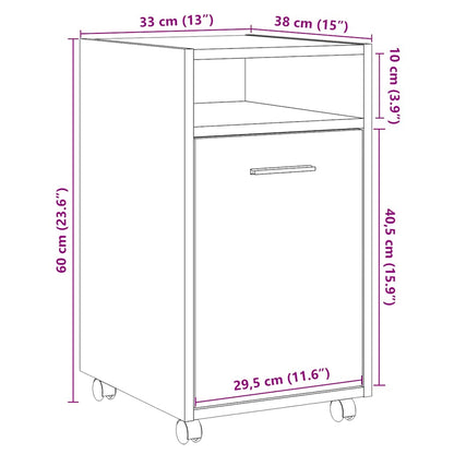 Armadio con Ruote Legno Vecchio 33x38x60 cm Legno Multistrato | homemem39