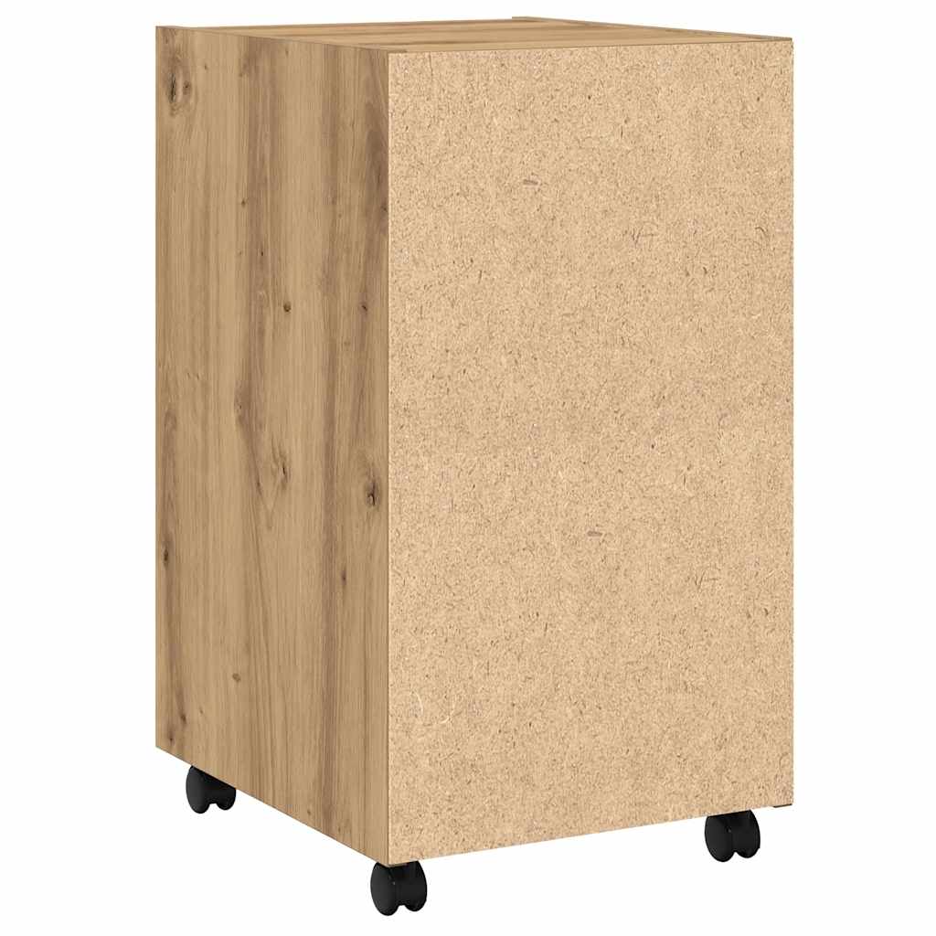 Armadio con Ruote Rovere Artigianale 33x38x60 cm in Truciolato | homemem39