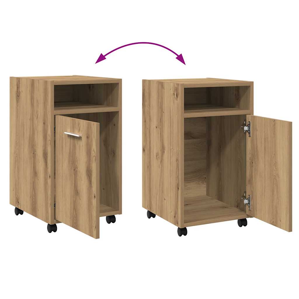 Armadio con Ruote Rovere Artigianale 33x38x60 cm in Truciolato | homemem39