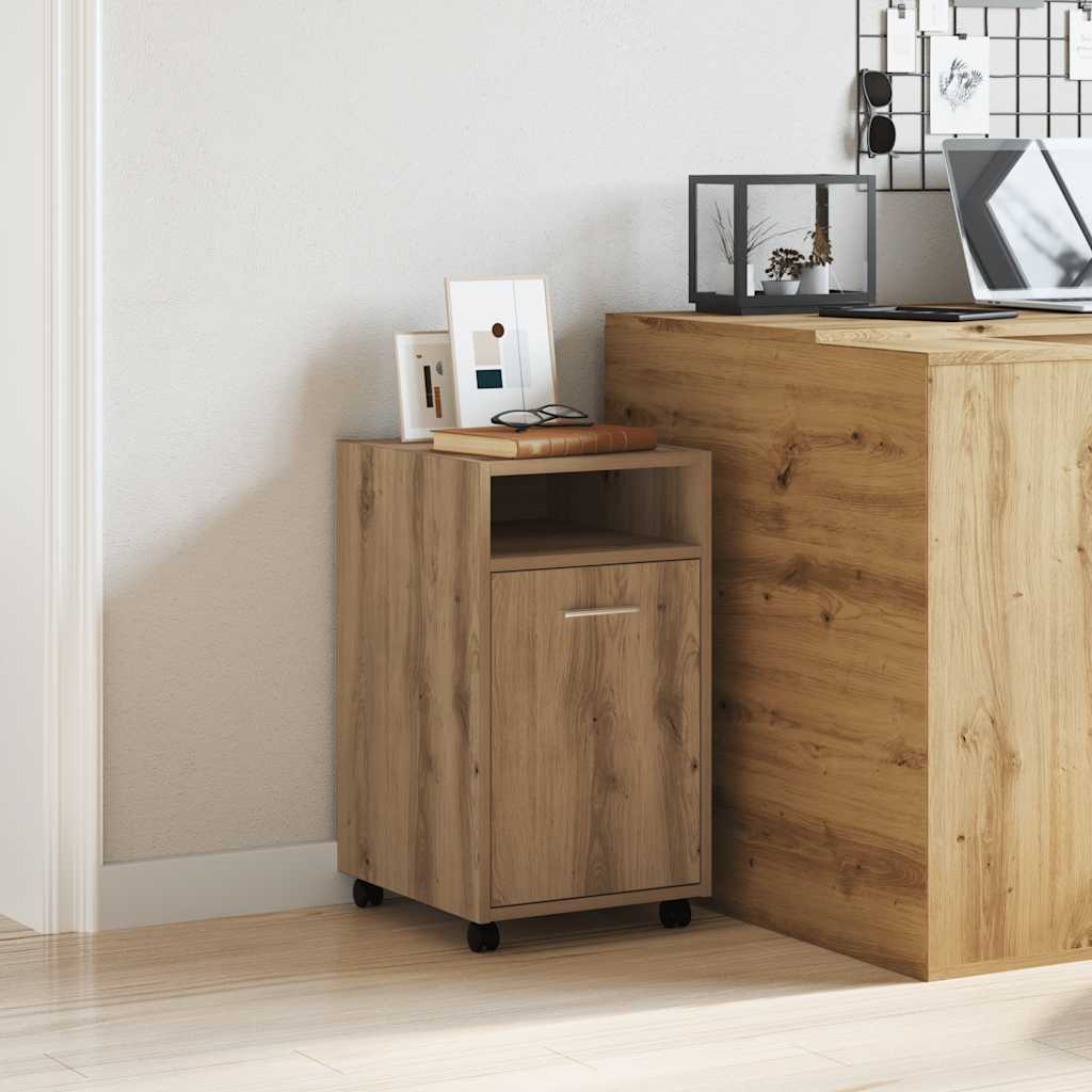 Armadio con Ruote Rovere Artigianale 33x38x60 cm in Truciolato | homemem39