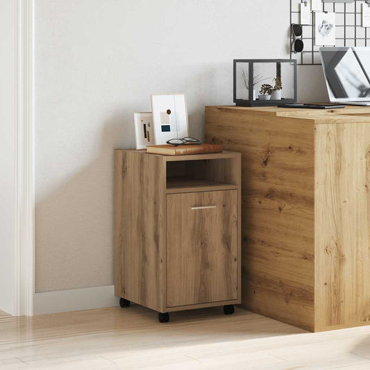 Armadio con Ruote Rovere Artigianale 33x38x60 cm in Truciolato | homemem39