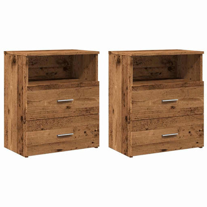 Comodini Legno Antico 2 pz 50x32x60 cm in Legno Multistrato - homemem39