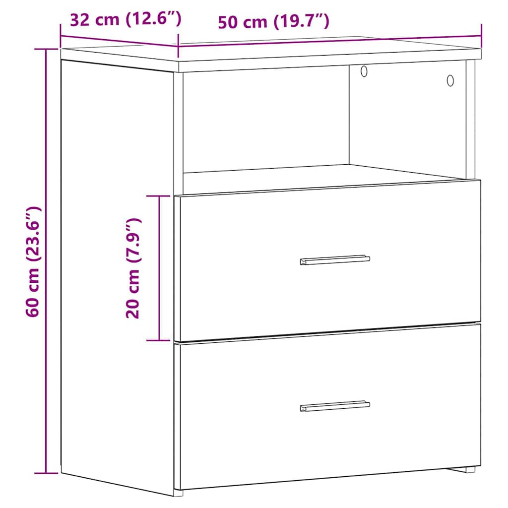 Comodino Rovere Artigianale 50x32x60 cm in Legno Multistrato - homemem39