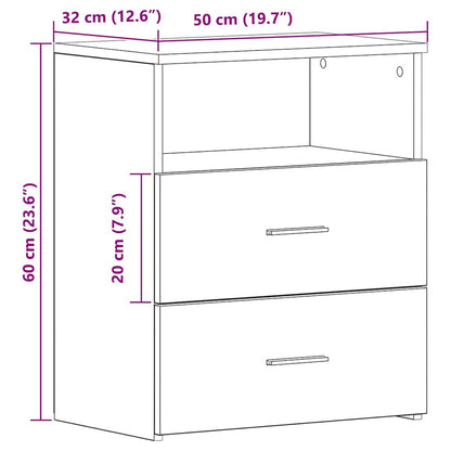 Comodino Rovere Artigianale 50x32x60 cm in Legno Multistrato - homemem39