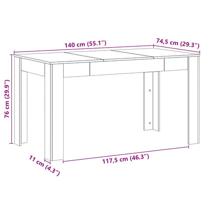 Tavolo Pranzo Artigianale 140x74,5x76 cm Legno Multistrato