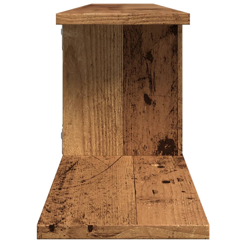 Scaffale TV Parete Legno Antico 125x18x23 cm Legno Multistrato | homemem39