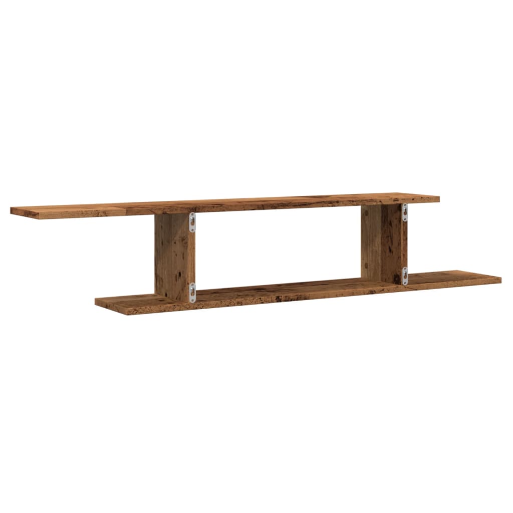 Scaffale TV Parete Legno Antico 125x18x23 cm Legno Multistrato | homemem39