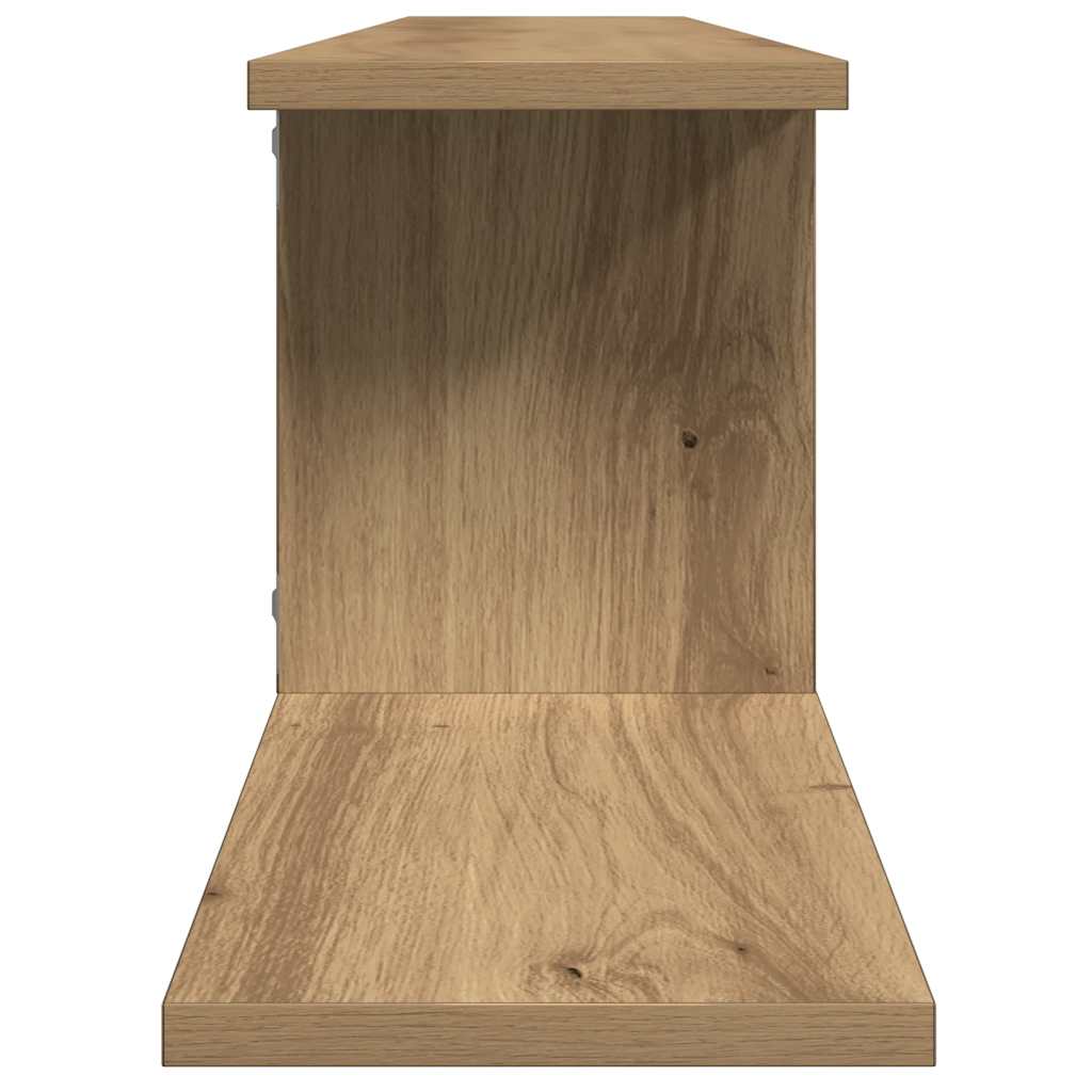 Scaffale TV Parete Rovere Artigianale 125x18x23 cm Truciolato | homemem39