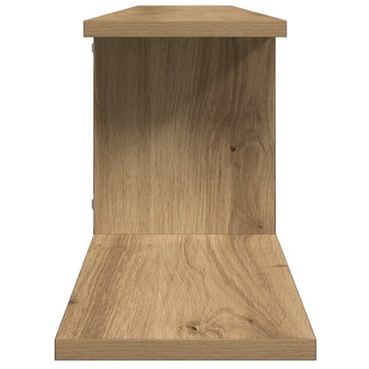 Scaffale TV Parete Rovere Artigianale 125x18x23 cm Truciolato | homemem39